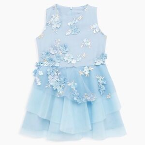 Zoe Little Girls Faux Pearl Floral Embroidered Dress